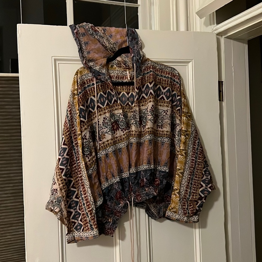 New Free People boho hoodie blouse size XS/S